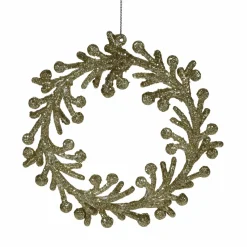 KOOPMAN Couronne à suspendre (D14,50 cm) Feuillage Or Clearance