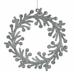 KOOPMAN Couronne à suspendre (D14,50 cm) Feuillage Argent Best