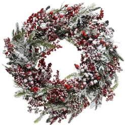 KAEMINGK Couronne de Noël Baies (D60 cm) givrée Rouge Best