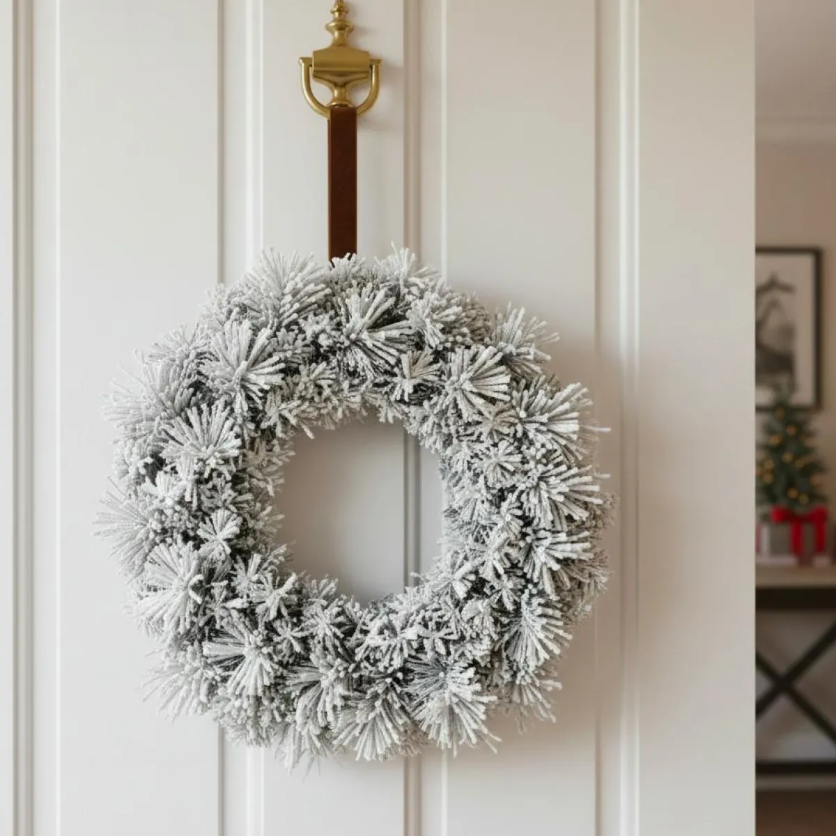 EMINZA Couronne de Noël (D50 cm) Edmonton Vert enneigé Sapin enneigé Clearance