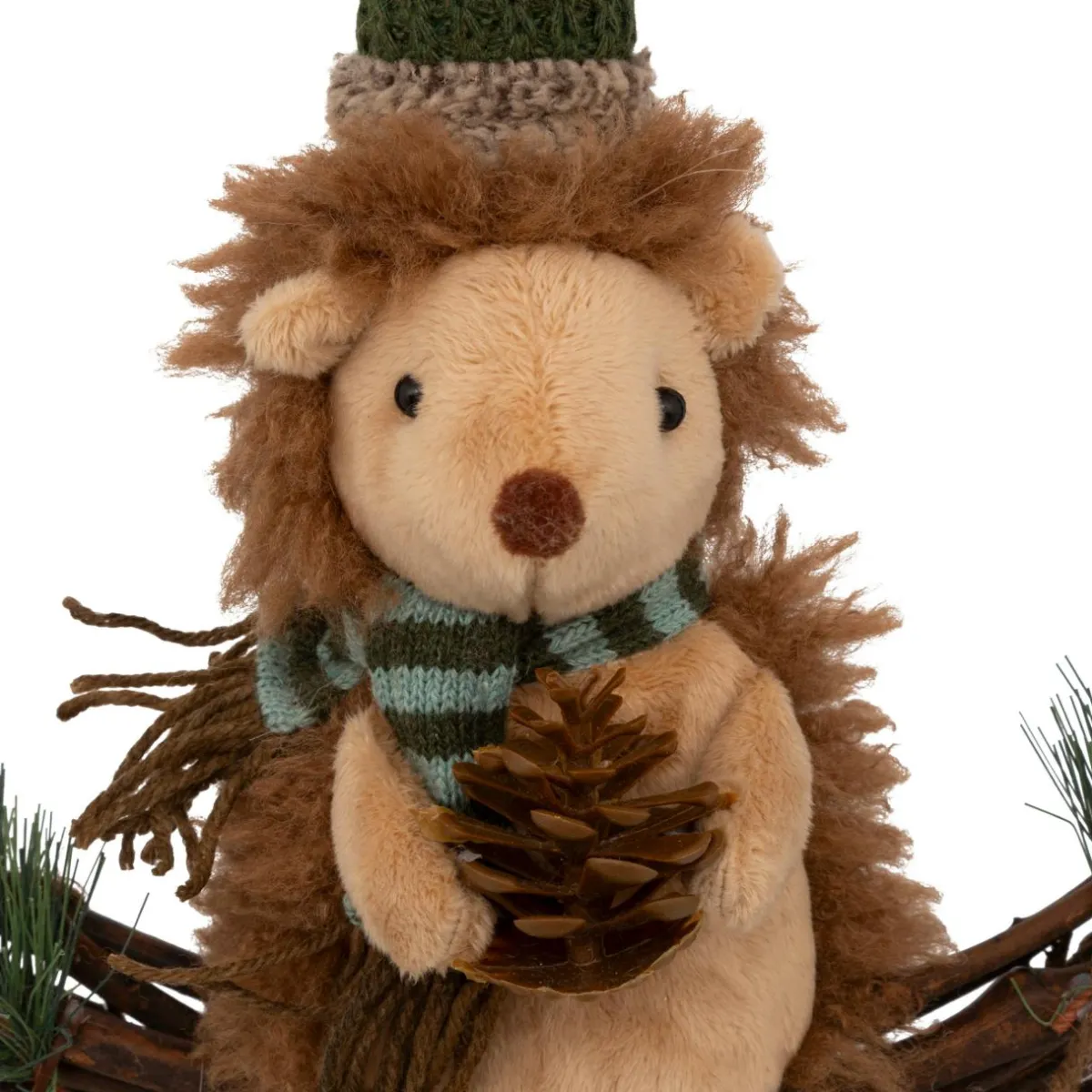 JJA Couronne de Noël (D33 cm) Welcome Hérisson Marron New