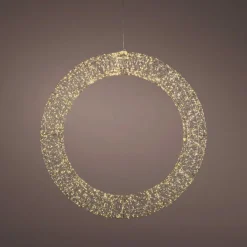 KAEMINGK Couronne de Noël Géante lumineuse Micro 1800 LED (D116 cm) Éclats et blanc chaud Argent Outlet