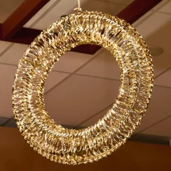 KAEMINGK Couronne de Noël lumineuse 960 Micro LED (D70 cm) Effet flash et blanc chaud Or Sale