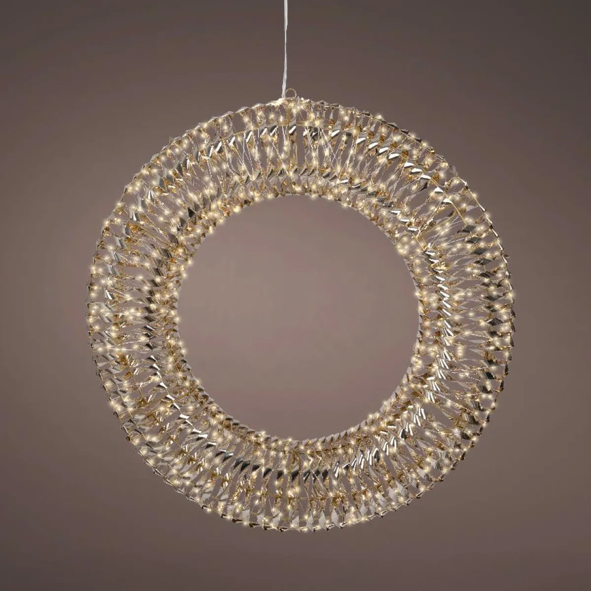 KAEMINGK Couronne de Noël lumineuse 960 Micro LED (D70 cm) Effet flash et blanc chaud Or Sale