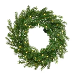 EMINZA Couronne de Noël lumineuse (D50 cm) Glorious Vert et blanc chaud Sapin vert lumineux Best