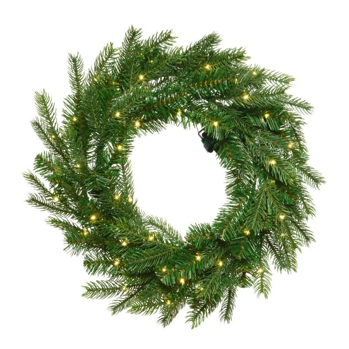 EMINZA Couronne de Noël lumineuse (D50 cm) Glorious Vert et blanc chaud Sapin vert lumineux Best