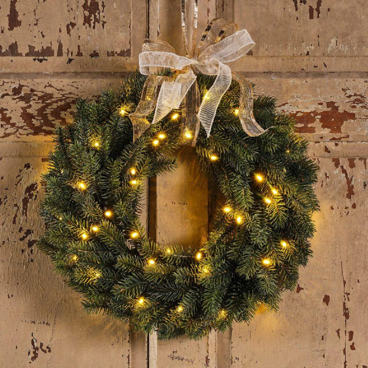 KAEMINGK Couronne de Noël lumineuse (D40 cm) Manitoba Blanc chaud Sapin vert lumineux Discount