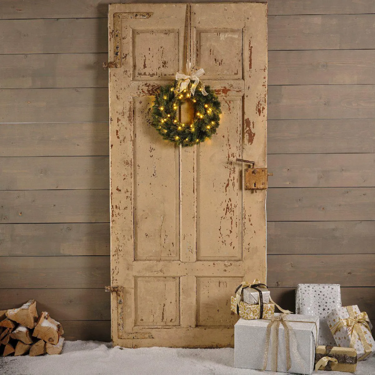 KAEMINGK Couronne de Noël lumineuse (D40 cm) Manitoba Blanc chaud Sapin vert lumineux Discount