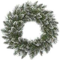 KAEMINGK Couronne de Noël sapin (D50 cm) Finley Vert enneigé Sapin enneigé Clearance