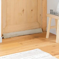 douceur d'intu017drieur Coussin bas de porte flanelle (80 x 10 cm) Flanela Beige