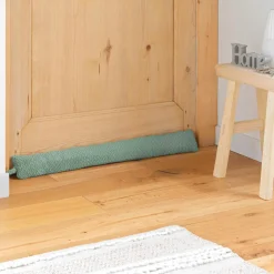 douceur d'intu017drieur Coussin bas de porte flanelle (80 x 10 cm) Flanela Vert kaki