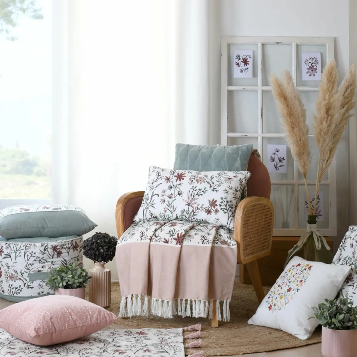 LOVELY CASA Coussin carré (40 cm) Naomie Vert Jade New