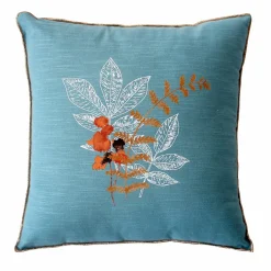 ENJOY HOME Coussin carré (40 cm) Vegetalis motif Bleu lagon Bleu clair Hot