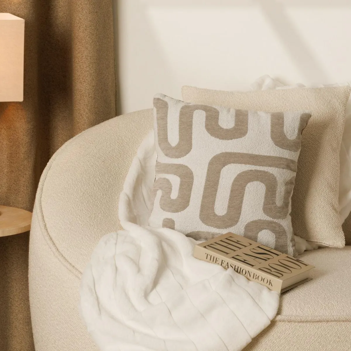 Atmosphera, cru017dateur d'intu017drieur Coussin carré (40 x 40 cm) Safina Beige Sale