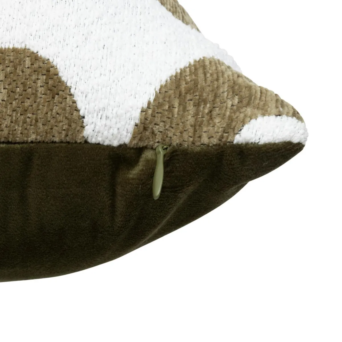 Atmosphera, cru017dateur d'intu017drieur Coussin carré (40 x 40 cm) Safina Vert kaki