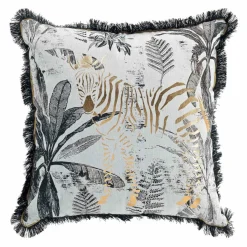 DOUCEUR D'INTERIEUR Coussin carré (45 x 45 cm) Zebrion Noir New