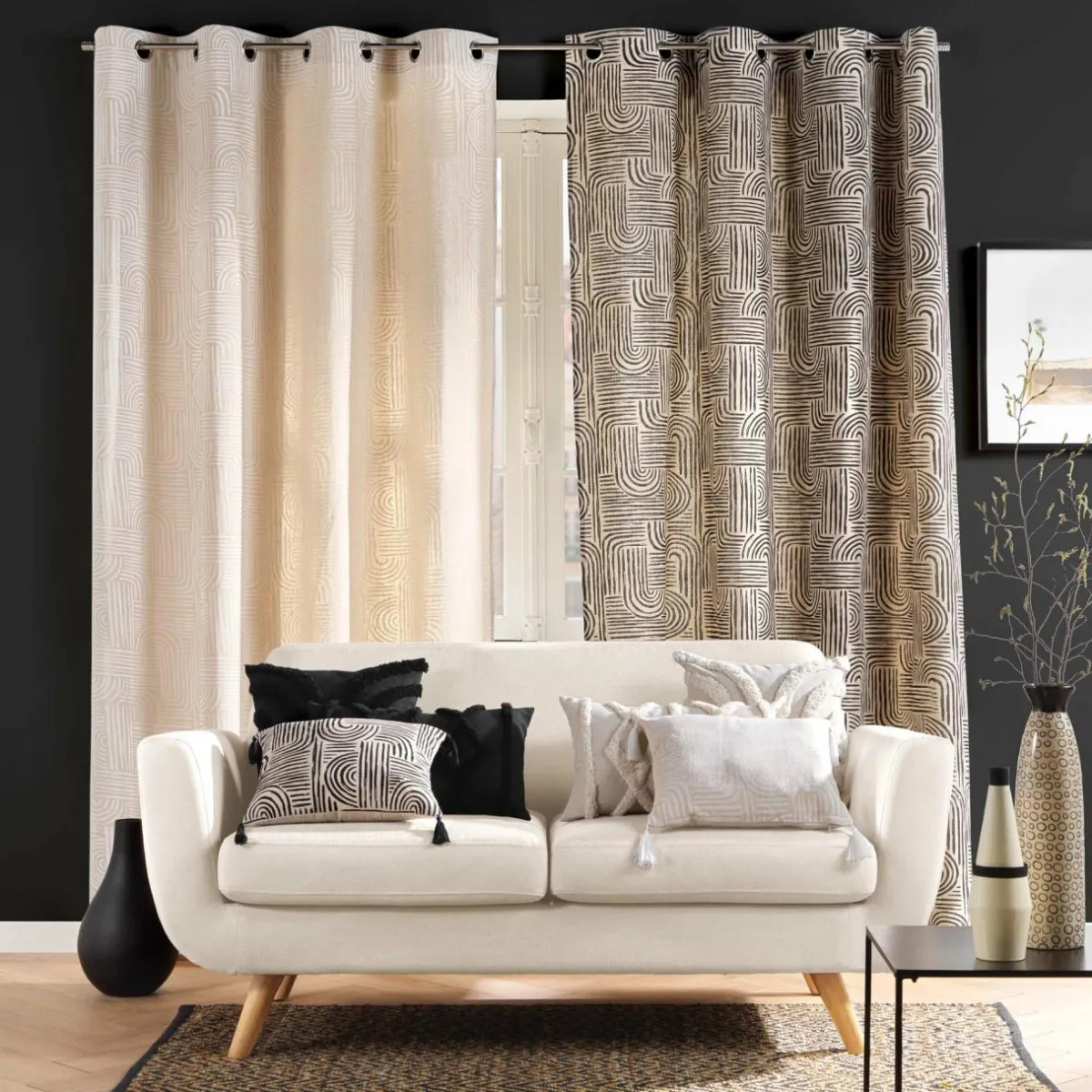 DOUCEUR D'INTERIEUR Coussin carré (40 x 40 cm) Zita Beige Outlet
