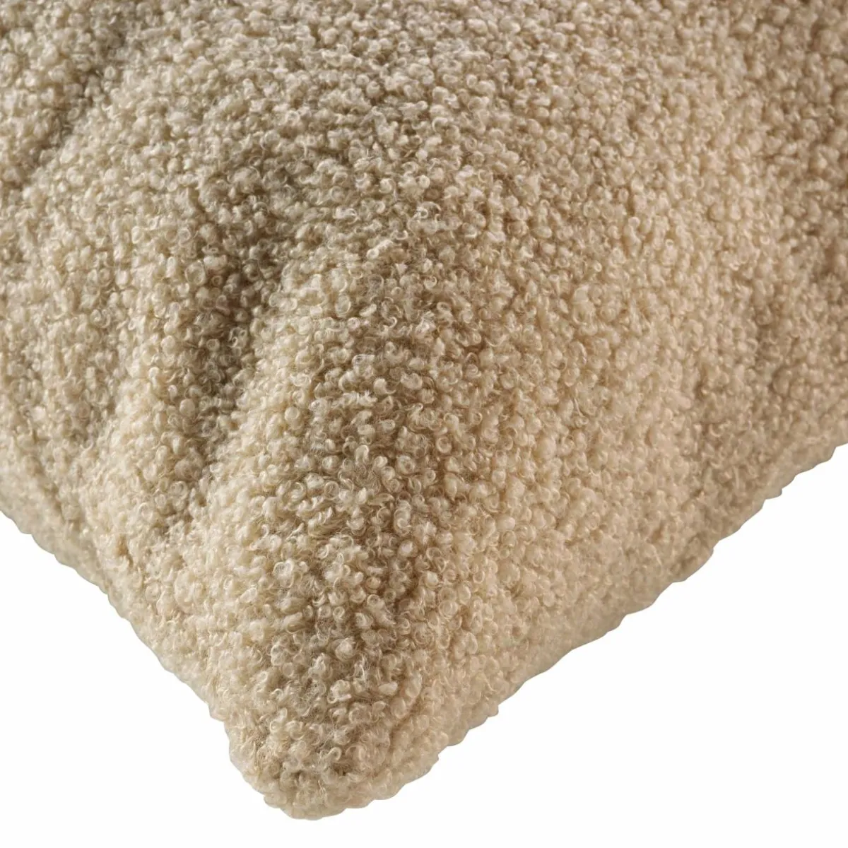douceur d'intu017drieur Coussin carré bouclette (45 cm) Wooly Beige Discount