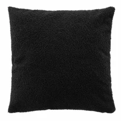 DOUCEUR D'INTERIEUR Coussin carré bouclette (45 x 45 cm) Wooly Noir Sale