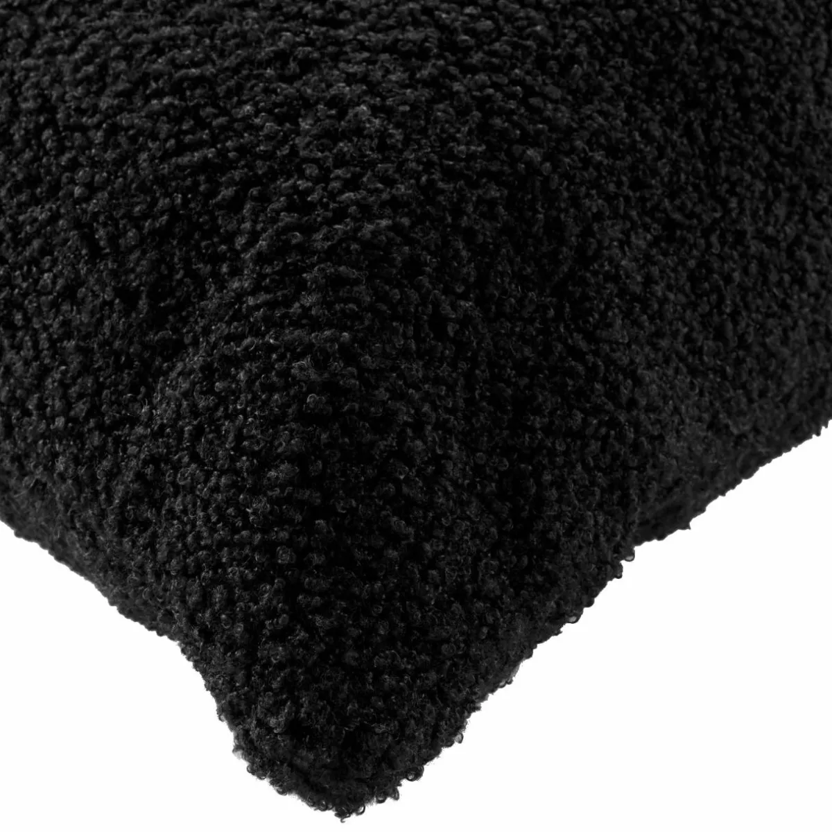 DOUCEUR D'INTERIEUR Coussin carré bouclette (45 x 45 cm) Wooly Noir Sale