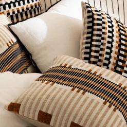 Atmosphera, cru017dateur d'intu017drieur Coussin carré brodé (40 x 40 cm) Jangwa Beige Hot