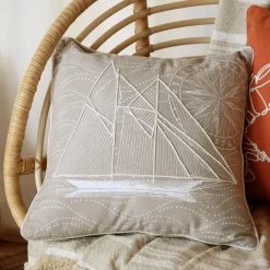 LOVELY CASA Coussin carré coton (40 cm) Yacht Gris Best