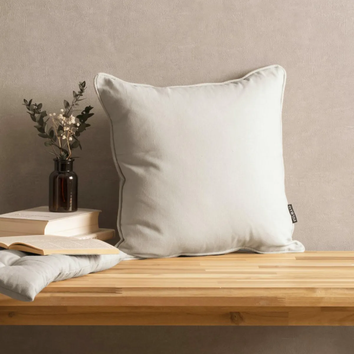 EMINZA Coussin carré coton (40 x 40 cm) Pixel Beige Clearance