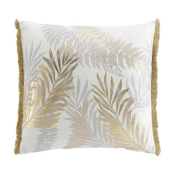 douceur d'intu017drieur Coussin carré coton (50 x 50 cm) Melisse Or Discount