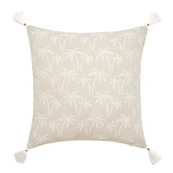 douceur d'intu017drieur Coussin carré coton (45 x 45 cm) Saharis Beige New