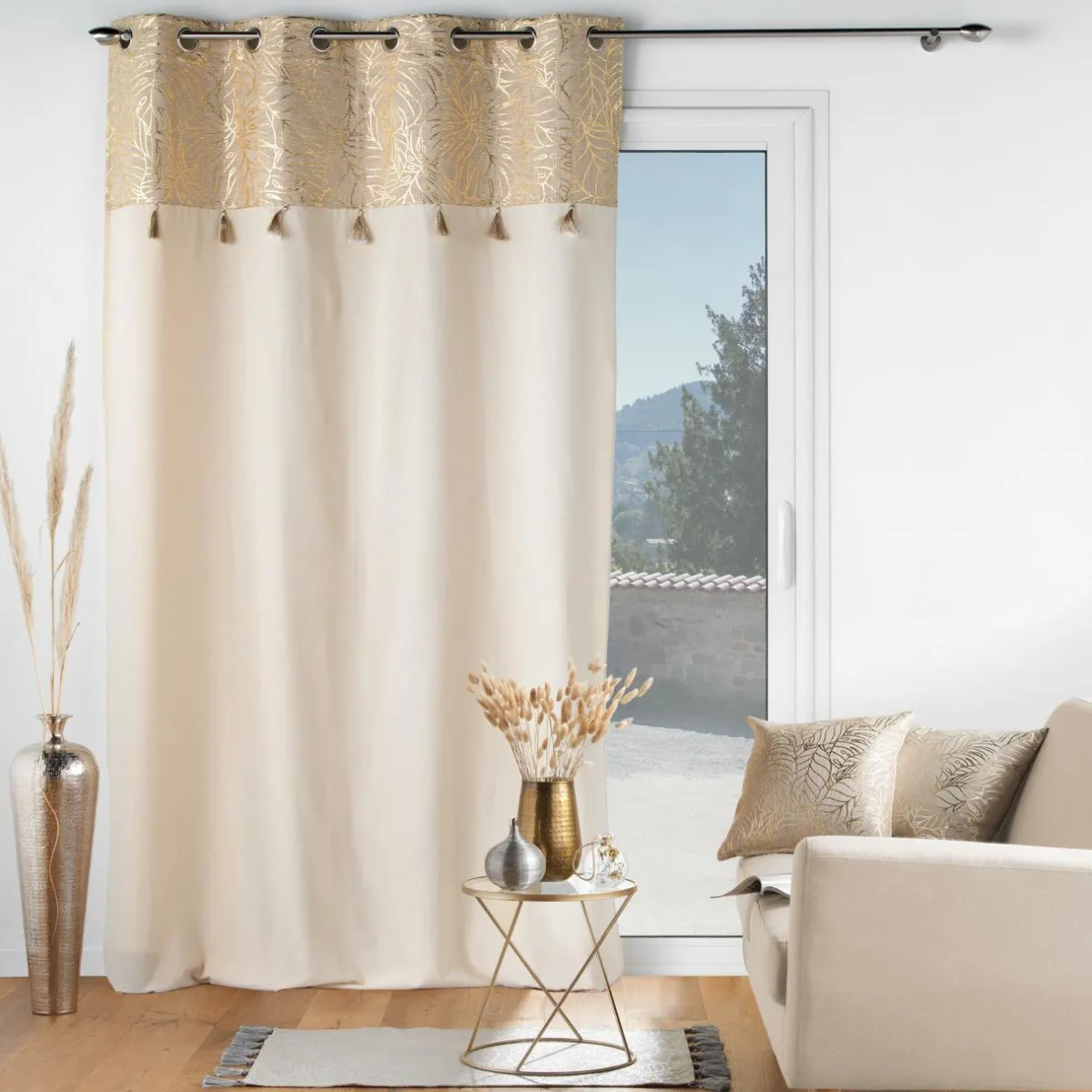 douceur d'intu017drieur Coussin carré coton (40 x 40 cm) Solea Or Sale