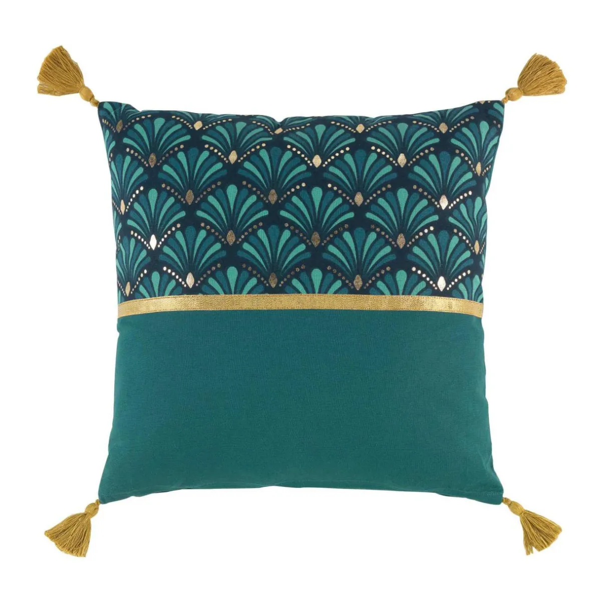 douceur d'intu017drieur Coussin carré coton (40 x 40 cm) Artchic Bleu Online
