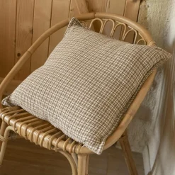 EMINZA Coussin carré coton (50 x 50 cm) Marius Marron Clearance
