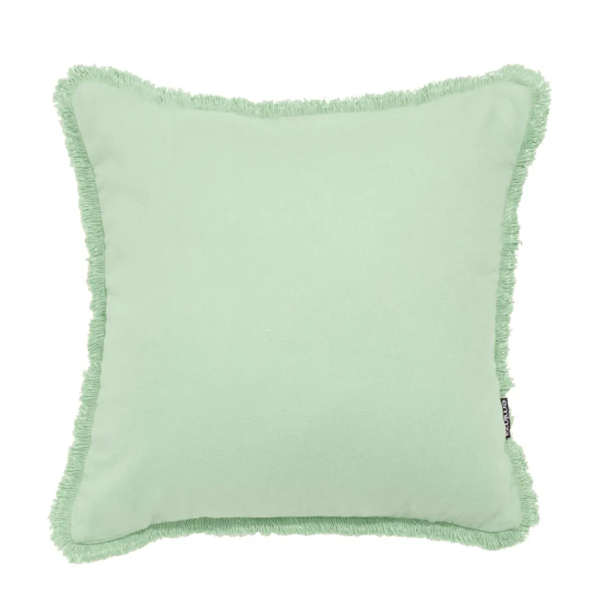 EMINZA Coussin carré coton (45 x 45 cm) Pixel franges Vert menthe New