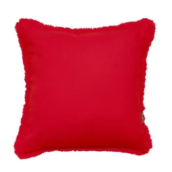 EMINZA Coussin carré coton (45 x 45 cm) Pixel franges Rouge Hot