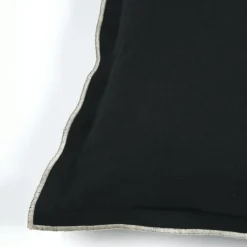 STOF Coussin carré coton (45 x 45 cm) Helios Noir