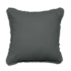 EMINZA Coussin carré coton (45 x 45 cm) Pixel franges Gris Anthracite Hot