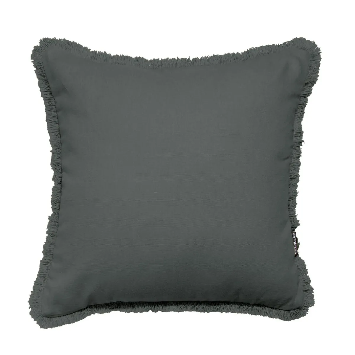 EMINZA Coussin carré coton (45 x 45 cm) Pixel franges Gris Anthracite Hot