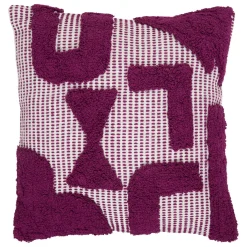Atmosphera, cru017dateur d'intu017drieur Coussin carré coton (50 x 50 cm) Poppy Violet Best