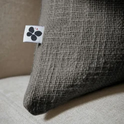 L'EFFET PAPILLON Coussin carré coton (60 x 60 cm) Sixtine Gris ardoise Gris foncé Online