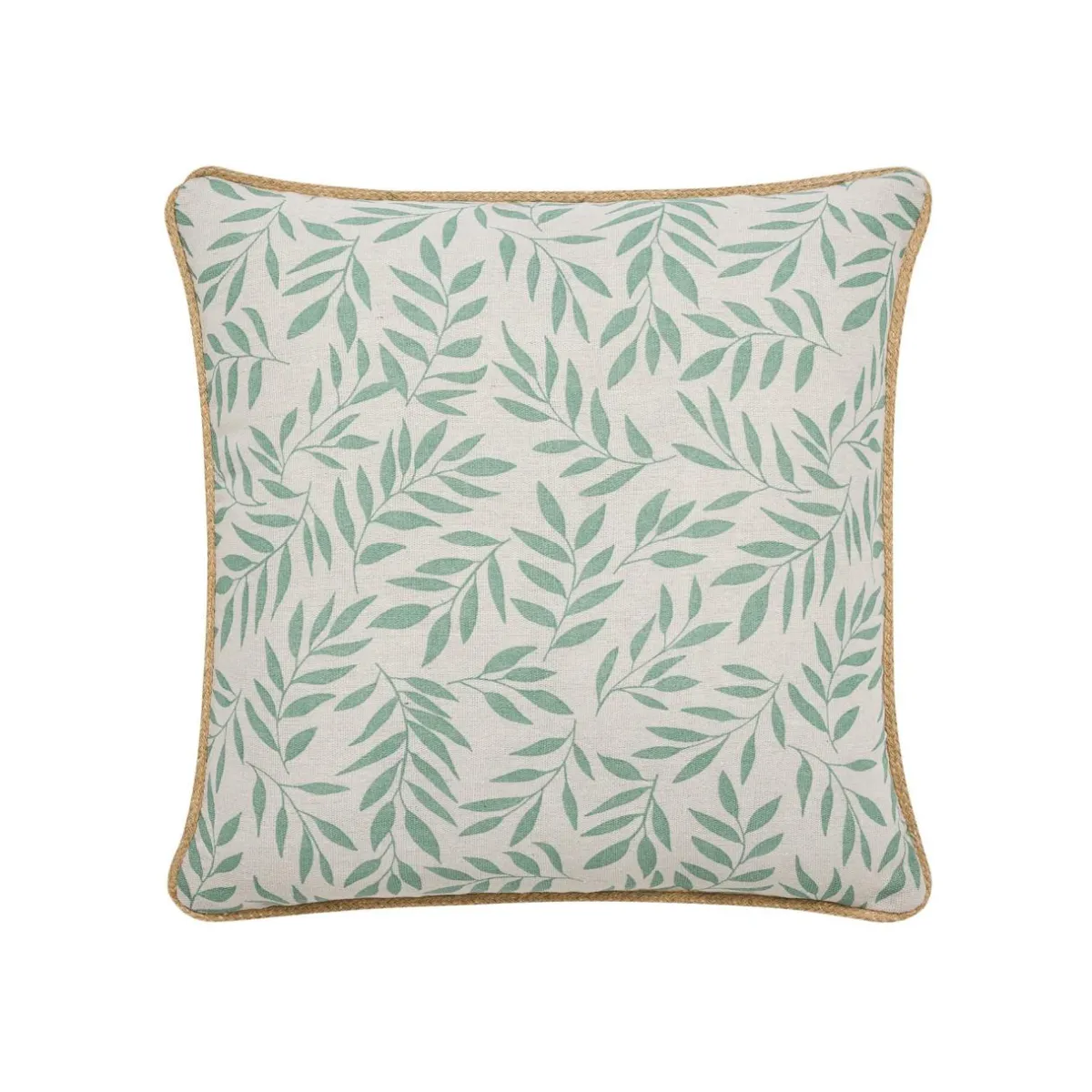 douceur d'intu017drieur Coussin carré coton (45 x 45 cm) Naya Vert sauge Outlet