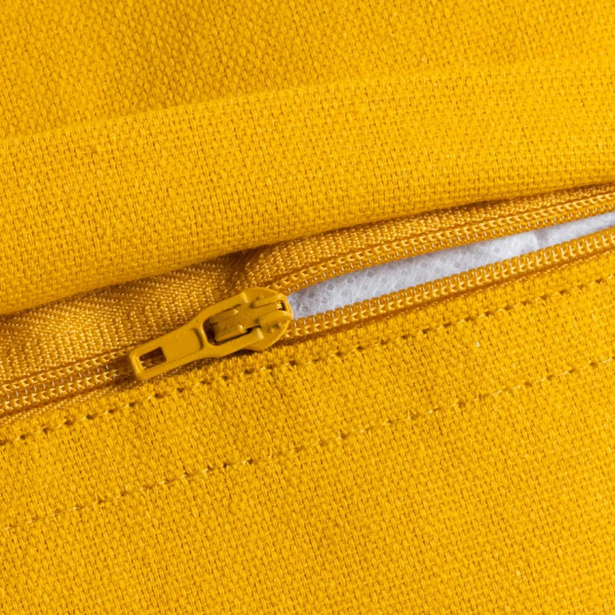 EMINZA Coussin carré coton (45 x 45 cm) Pixel franges Jaune moutarde Sale