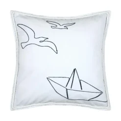 STOF Coussin carré coton (50 x 50 cm) Bordemer Blanc Online