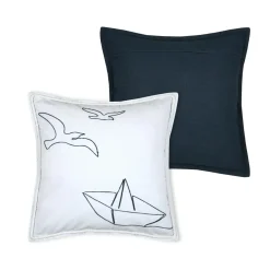 STOF Coussin carré coton (50 x 50 cm) Bordemer Blanc Online