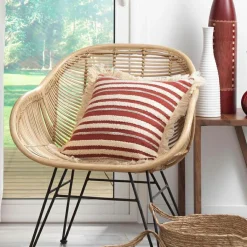 douceur d'intu017drieur Coussin carré coton (40 x 40 cm) Atlas Terracotta Clearance