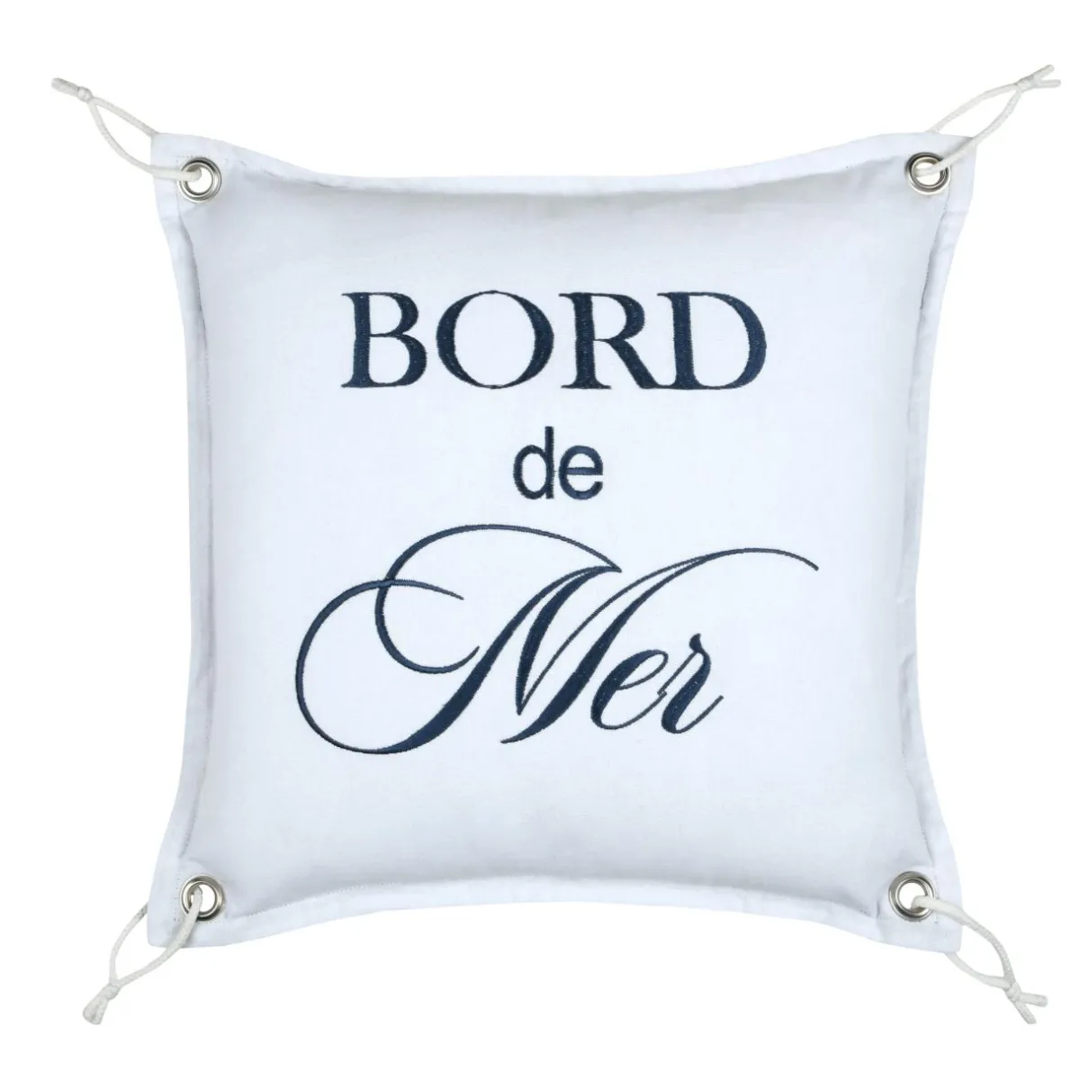 STOF Coussin carré coton (45 x 45 cm) Bordemer Blanc Hot