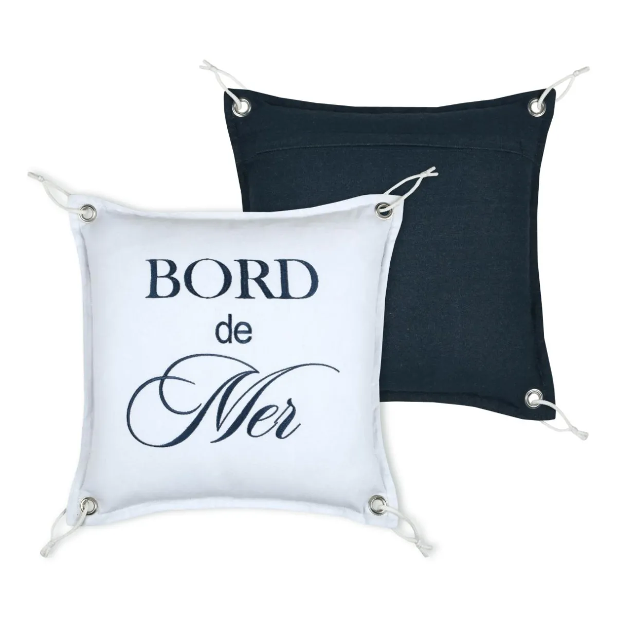 STOF Coussin carré coton (45 x 45 cm) Bordemer Blanc Hot