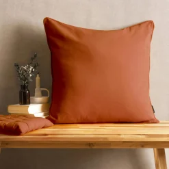 EMINZA Coussin carré coton (60 x 60 cm) Pixel Terracotta Clearance