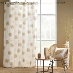douceur d'intu017drieur Coussin carré coton (40 x 40 cm) Lotus Jaune ocre New