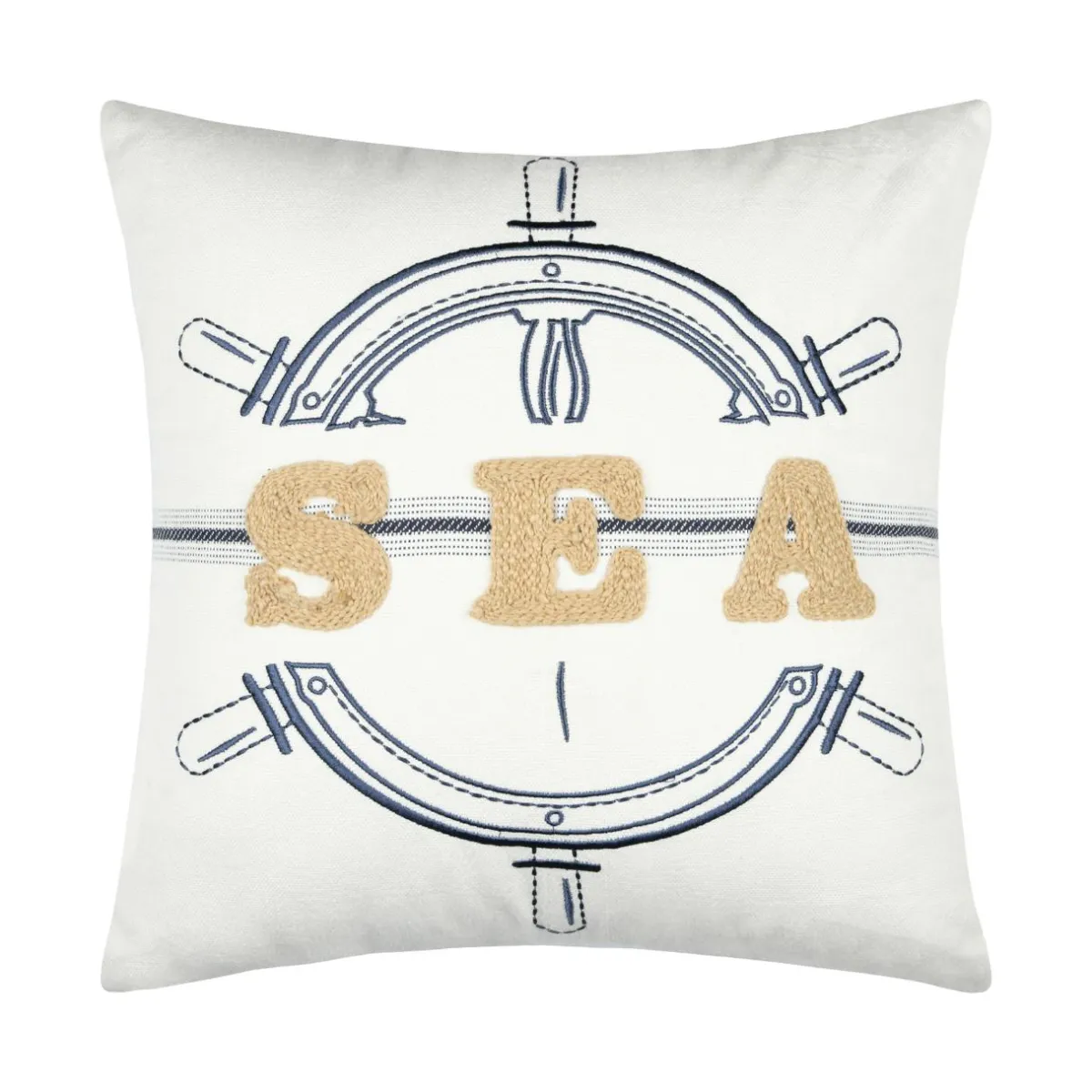 STOF Coussin carré coton (45 x 45 cm) Maritime Bleu marine Sale