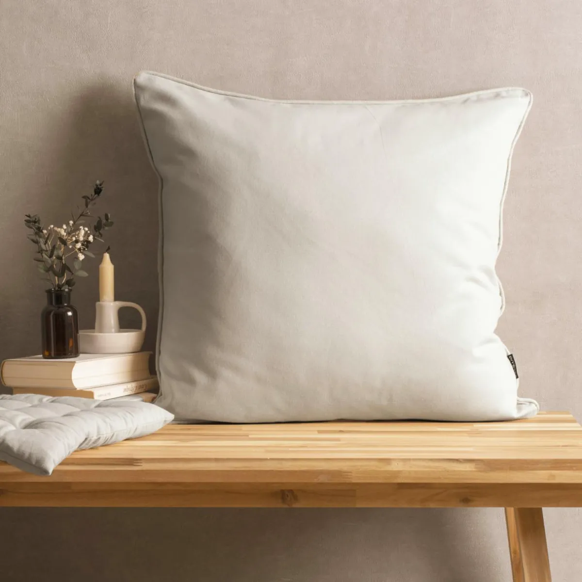 EMINZA Coussin carré coton (60 x 60 cm) Pixel Beige Discount